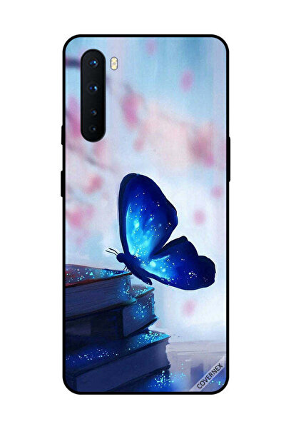 Covernex غطاء حماية لهاتف OnePlus Nord بطبعة فراشة زرقاء داكنة على الكتب