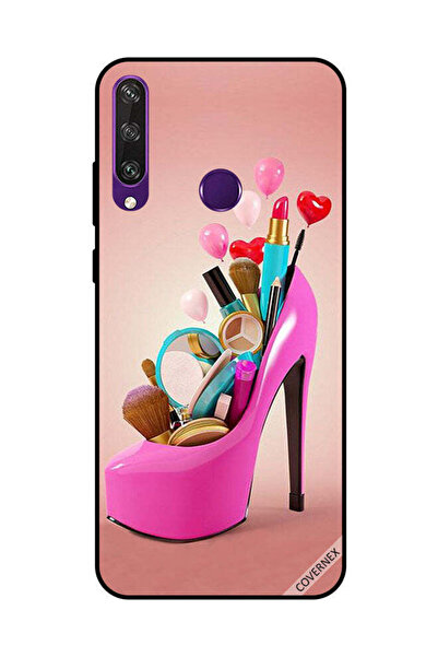 Covernex Protective Case Cover For Huawei Y6P Pink Shoe With Makeup Items