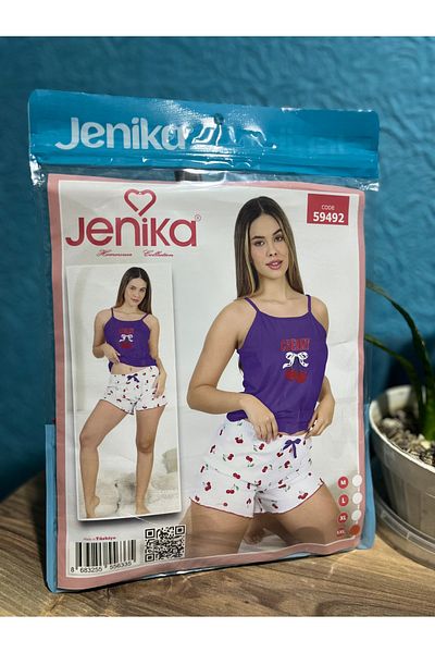 Jenisya Women's Shorts and Rope Strap Pajama Set