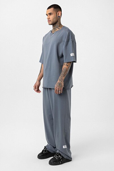 VAMOSCLO oversized Σετ αθλητικής φόρμας με ετικέτα λεπτομερής προσαρμογής Füme