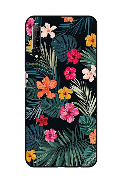 Covernex غطاء حماية لهاتف هواوي Y9S - زهور متعددة الألوان وريش أخضر داكن