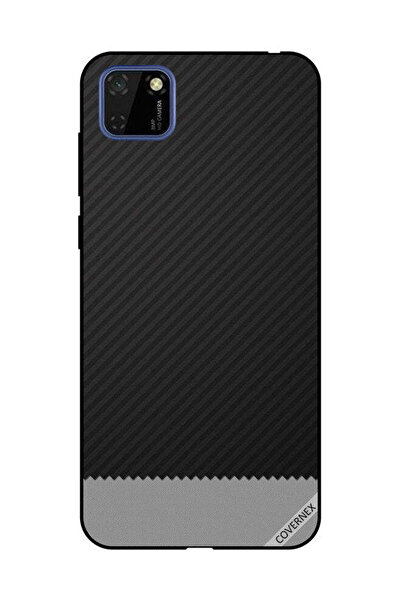 Covernex غطاء حماية لهاتف هواوي Y5P بنمط خطوط سوداء ورمادية