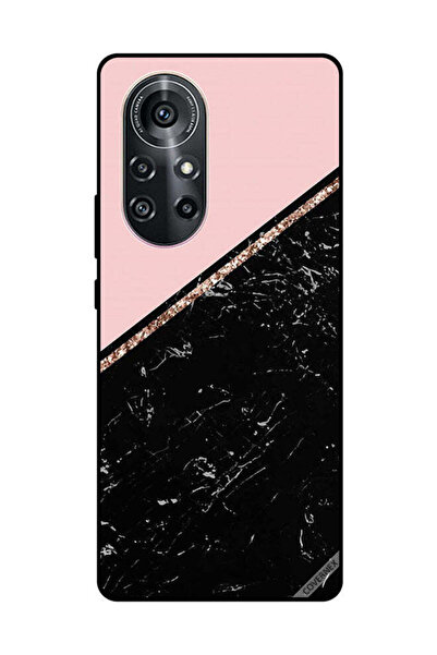 Covernex غطاء حماية لهاتف هواوي نوفا 8 برو 5G، رخام أسود وشريط ذهبي