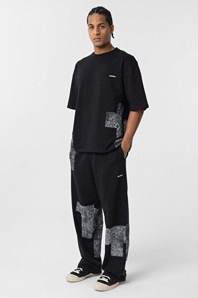 VAMOSCLO Σετ αθλητικής φόρμας oversized με έθνικ σχέδια μαύρο