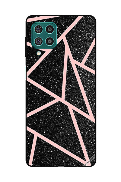 Covernex غطاء حماية لهاتف سامسونج جالاكسي M62/F62 أسود لامع بنقشة مسارات وردي...