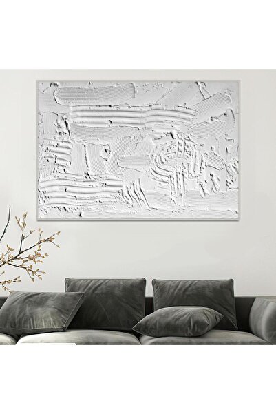 SND لوحة جداربة قماشية مطبوعة بتصميم اللوحة الجبسية مع برواز فضي مجوف