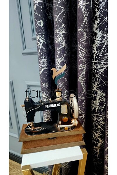 farbateks Gray Smoked Silver Gray Foil Rustic Curtain Eyelet Ring Pipe Ring Decorative Curtain