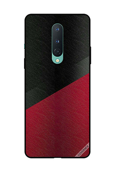 Covernex غطاء حماية لهاتف OnePlus 8 بنمط جلدي أسود وأحمر