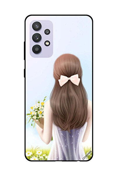 Covernex غطاء حماية لهاتف سامسونج جالاكسي A32 5G فتاة جميلة تحمل الزهور