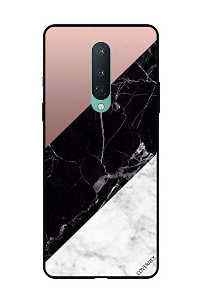 Covernex غطاء حماية لهاتف OnePlus 8، أبيض وأسود، الجزء العلوي من الرخام، بنمط...
