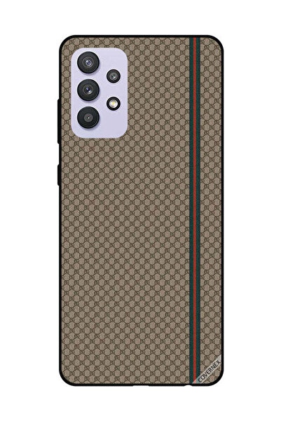 Covernex غطاء حماية لهاتف سامسونج جالاكسي A32 5G بخطوط حمراء وخضراء على نمط بني