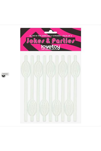 LOVETOY Glow Party Straws, Lovetoy, 9 pieces, phosphorescent