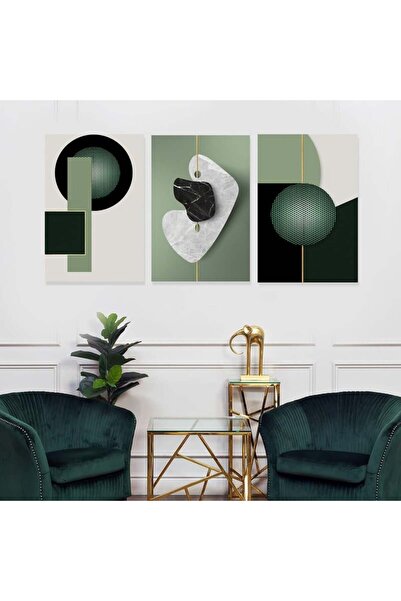 Marktna ثلاث لوحات خشبية ام دي اف بمقاس اجمالي 120x60