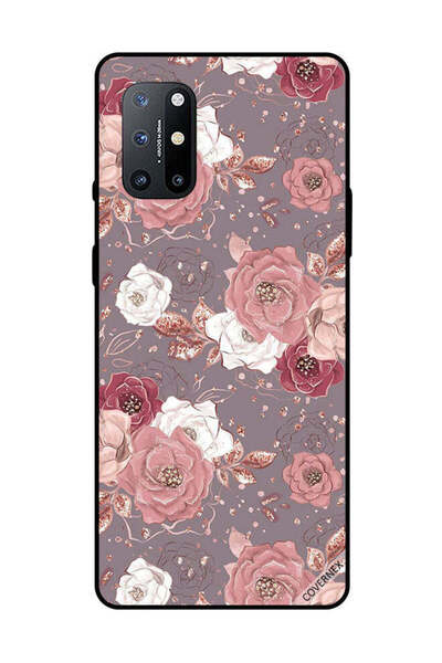 Covernex غطاء حماية لهاتف OnePlus 8T بنمط زهور بلون الشوكولاتة