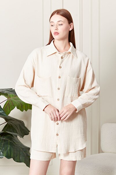 MAKSEN TEKSTİL 100% бавовняна тканина COOL ЖІНОЧА СОРОЧКА