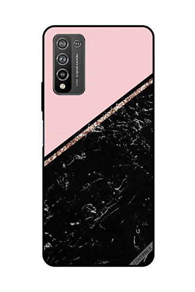 Covernex غطاء حماية لهاتف Honor 10X Lite، أسود رخامي وشريط ذهبي