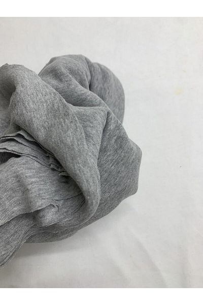 Yiğit Kumaş Gray Baby Ribana Combed Cotton Fabric, Piece 100X200 cm