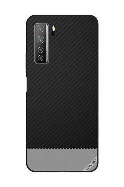 Covernex غطاء حماية لهاتف هواوي نوفا 7SE/P40 لايت 5G بنمط خطوط سوداء ورمادية
