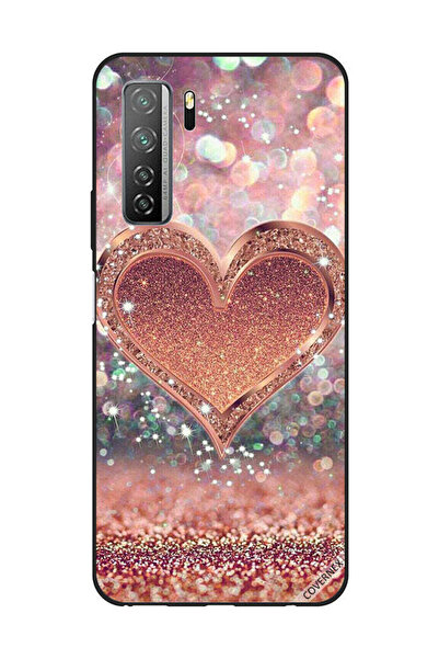 Covernex غطاء حماية لهاتف هواوي نوفا 7SE/P40 لايت 5G - قلب ذهبي لامع