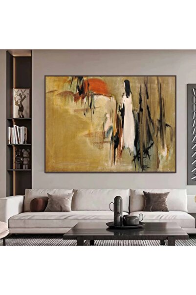 SND لوحة قماشية بتصميم الفن التشكيلي مع برواز شامبين مجوف