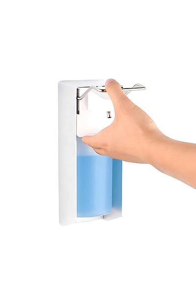 AKC 1000ml Elbow Push Manual Soap Dispenser – Wall Mounted Aluminum Alloy Touch-Free Arm Lever