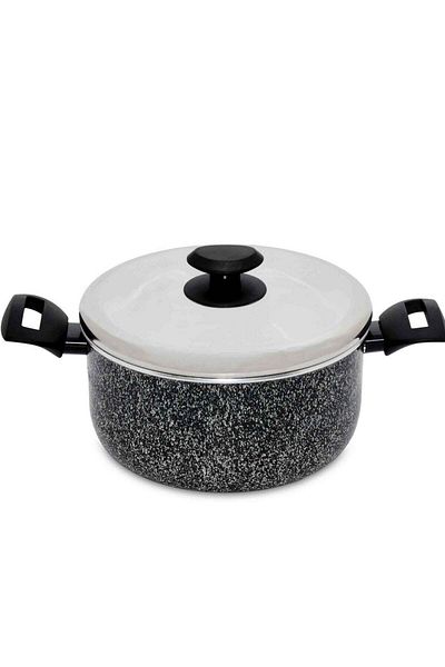 Newflon 22cm Neoflam Granite Casserole with Stainless Steel Lid
