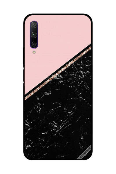 Covernex غطاء حماية لهاتف Honor 9X Pro، أسود رخامي وشريط ذهبي