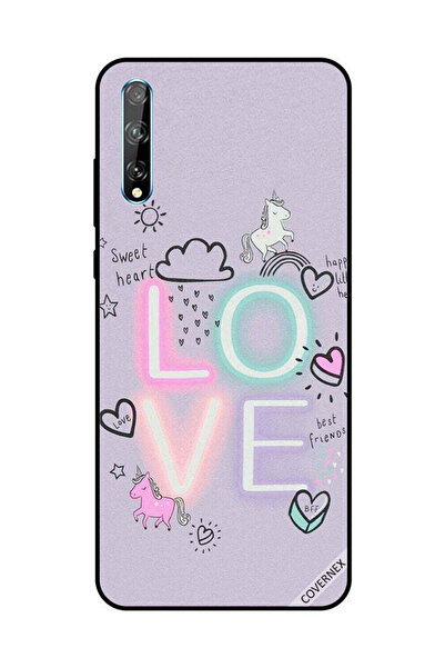 Covernex غطاء حماية لهاتف هواوي Y8P/P Smart S بتصميم قلب حلو ووحيد القرن
