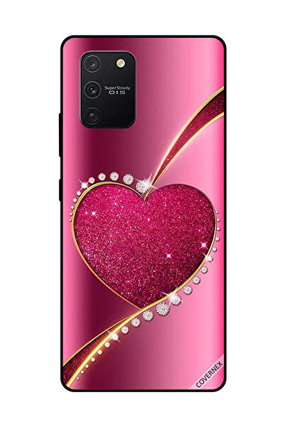Covernex غطاء حماية لهاتف سامسونج جالاكسي S10 لايت - قلب وردي لامع من الألماس