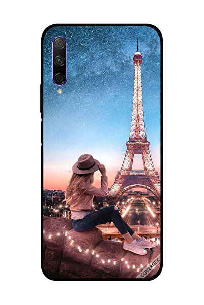 Covernex غطاء حماية لهاتف Honor 9X Pro - فتاة قبعة بنية وبرج إيفيل