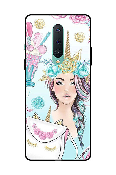 Covernex غطاء حماية لهاتف OnePlus 8 مع رموش على الحقيبة وفتاة وحيد القرن
