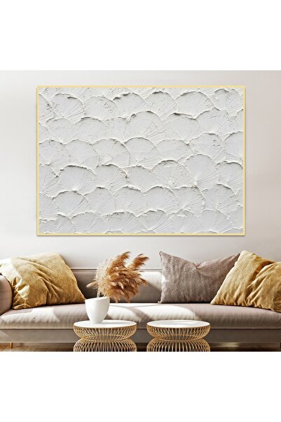 Marktna لوحة قماشية بتصميم الفن التجريدي مع برواز ذهبي مجوف