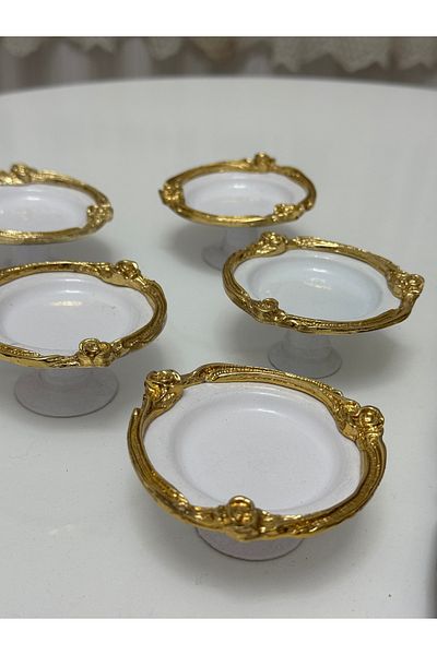 SEVA ÇELİK White Color Rose Frame 6 Pieces Macaron Cup Coffee so Lucky Cup