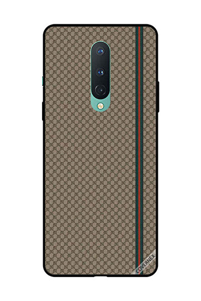 Covernex غطاء حماية لهاتف OnePlus 8 بخطوط حمراء وخضراء على نمط بني