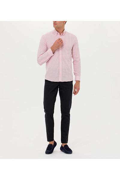 nightblack SLIMFIT ΜΑΚΡΥΜΑΝΙΚΟ 100% ΒΑΜΒΑΚΙ Άνετο ύφασμα ΑΝΔΡΙΚΟ ΠΟΥΚΑΜΙΣΟ ΜΕ ΧΑΡΑΚΤΗΡΙΣΤΙΚΟ ΑΠΟΡΡΙΨΗΣ ΙΝΑΣ ΜΕ ΣΙΔΕΡΟ