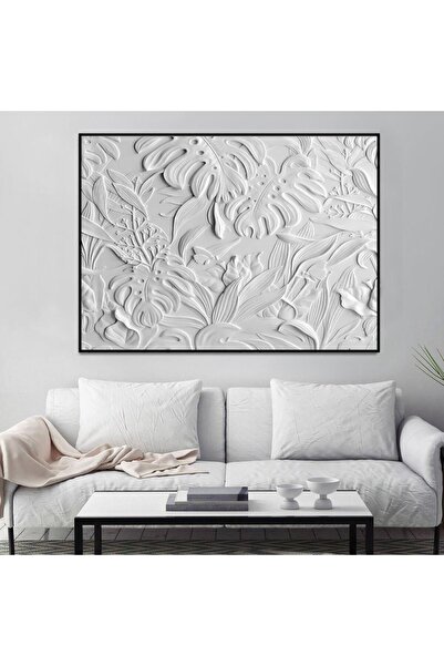 SND لوحة جداربة قماشية مطبوعة بتصميم اللوحة الجبسية مع برواز أسود مجوف