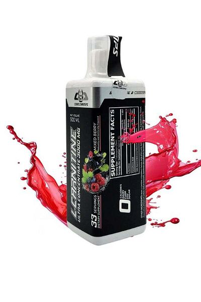 Core Champs L-Carnitine, Ultra Concentrate 3000mg, Mixed Berry Flavour, 33 Servings