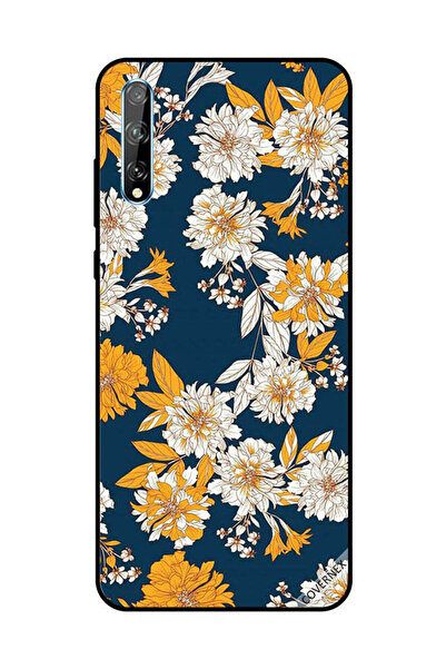 Covernex غطاء حماية لهاتف هواوي Y8P/P Smart S بنقشة زهور وأوراق صفراء وبيضاء