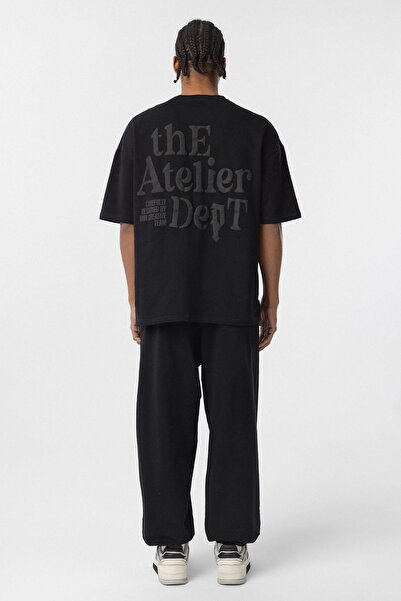 VAMOSCLO oversized με τύπωμα Σετ αθλητικής φόρμας Μαύρο