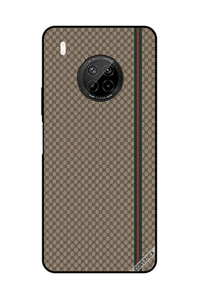 Covernex غطاء حماية لهاتف هواوي Y9A بخطوط حمراء وخضراء على نمط بني