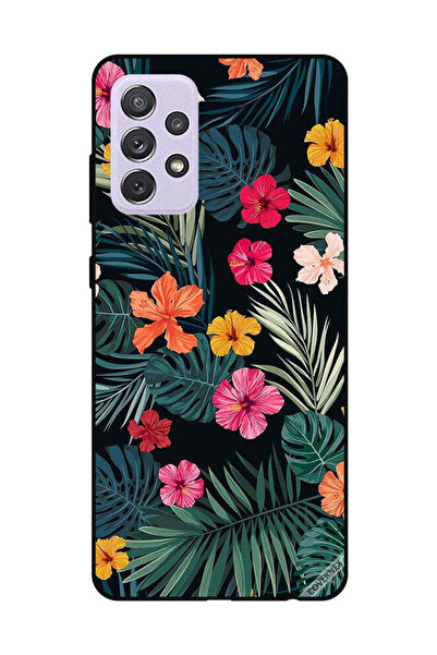 Covernex غطاء حماية لهاتف سامسونج جالاكسي A52 - زهور متعددة الألوان وريش أخضر...
