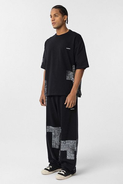 VAMOSCLO Ethnic patterned Oversized tracksuit set black