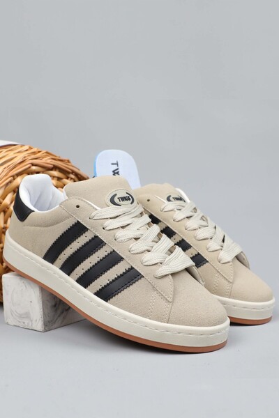 Freemax Uniseks Dikişli Taban Garantili Sneaker Spor Ayakkabı Kum Siyah