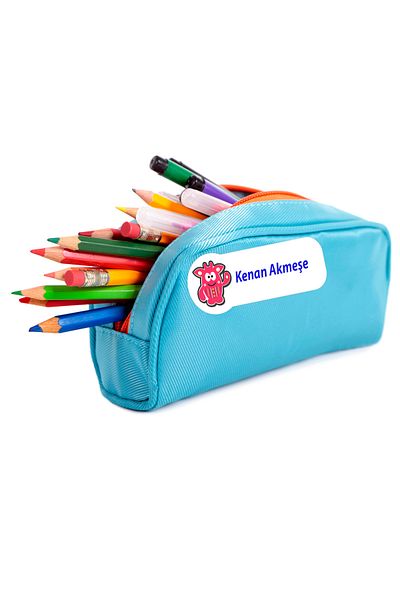 Aysprint Cute Monster School Label Stationery Notebook Pen Flask Bag Pen - Name Written Sticker