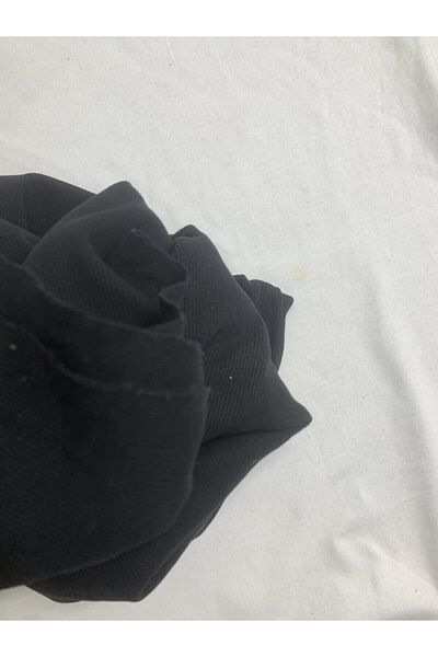 Yiğit Kumaş Black Camisole (Ribbed Corduroy) Fabric, Piece 90X130 cm