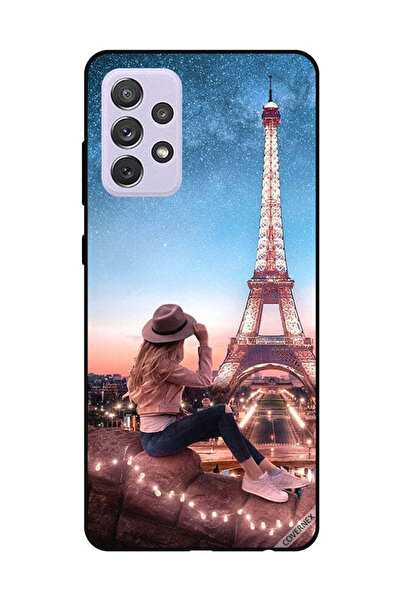Covernex غطاء حماية لهاتف سامسونج جالاكسي A72 - فتاة قبعة بنية وبرج إيفيل