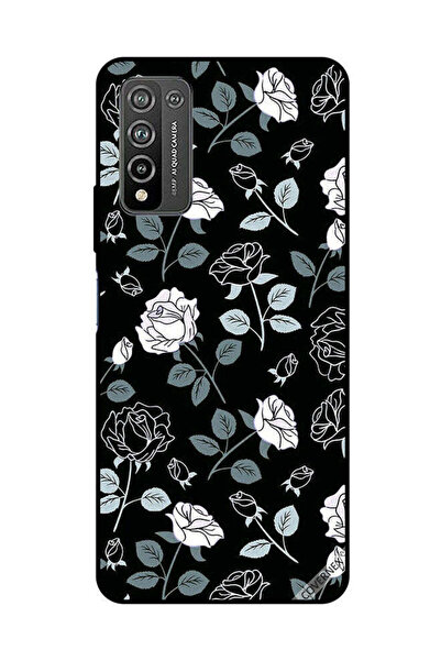 Covernex غطاء حماية لهاتف Honor 10X Lite بنقشة زهور باللونين الأبيض والأسود