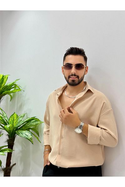 JACK CAPRİO Ανδρικό ίσιο πουκάμισο νέας σεζόν Regular Fit Modal ύφασμα που δεν είναι ιδρώτας
