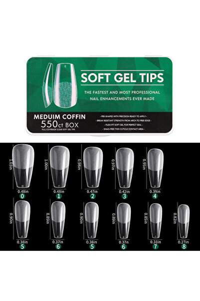 Choice 03 1 علبة أظافر صناعية طويلة من الأكريليك الشفاف، كبسولات أظافر صناعية...