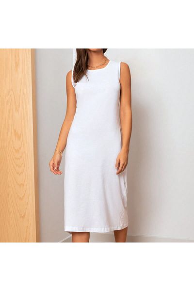 Avones 100% Cotton Combed Sleeveless Dress Liner - Underwear Underskirt
